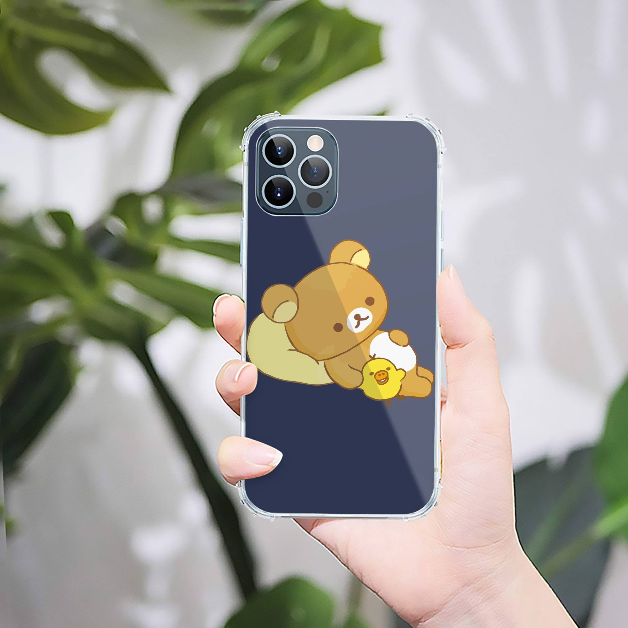 （画像用） リラックマ リラックマ キイロイトリ Rilakkuma Korilakkuma Kiiroitori 【iPhone 12シリーズ対応】透明スマホケース（クリアソフトケース）